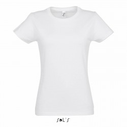 Tee-shirt femme semi-peigné 190 g blanc