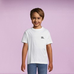 Tee-shirt enfant semi-peigné 150 g blanc