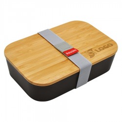 Lunchbox noire avec couvercle en bambou Akita