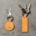 Porte-clés en cuir recyclé rond