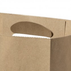 Sac en papier recyclé anses découpées 26x36x12 cm